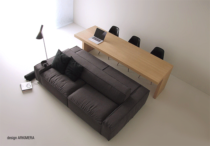 Living-and-Dining: A Double Sided Sofa that's Best for Small Spaces by