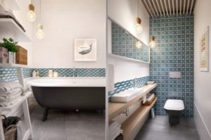 pattern wall bathroom