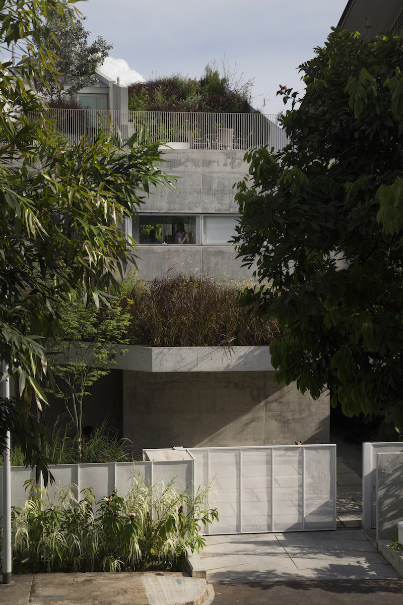 Terrace House in Singapore by Formwerkz Architects Features a Stepped Green Roof