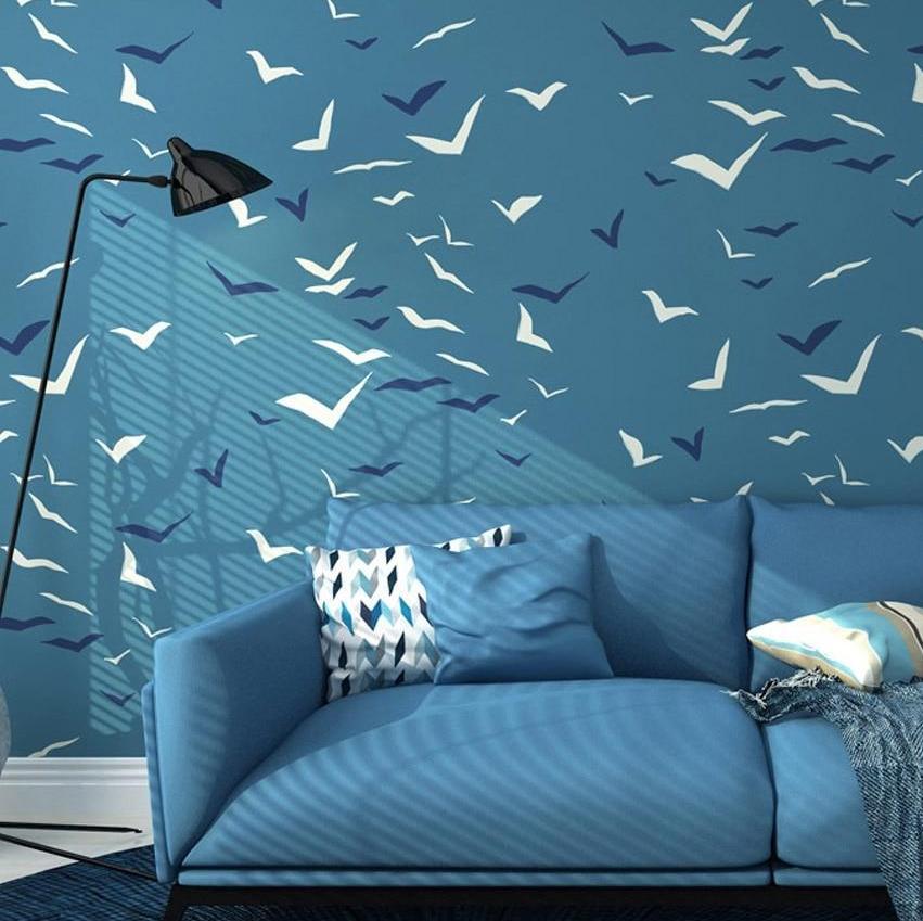 blue patterned wallpaper