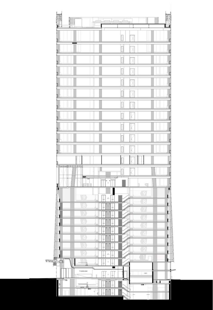 35 Lower Long: glass tower section