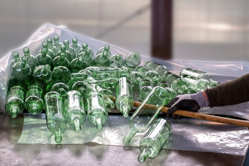 Bottles broken to create Jade-Inspired Facade for Bulgari