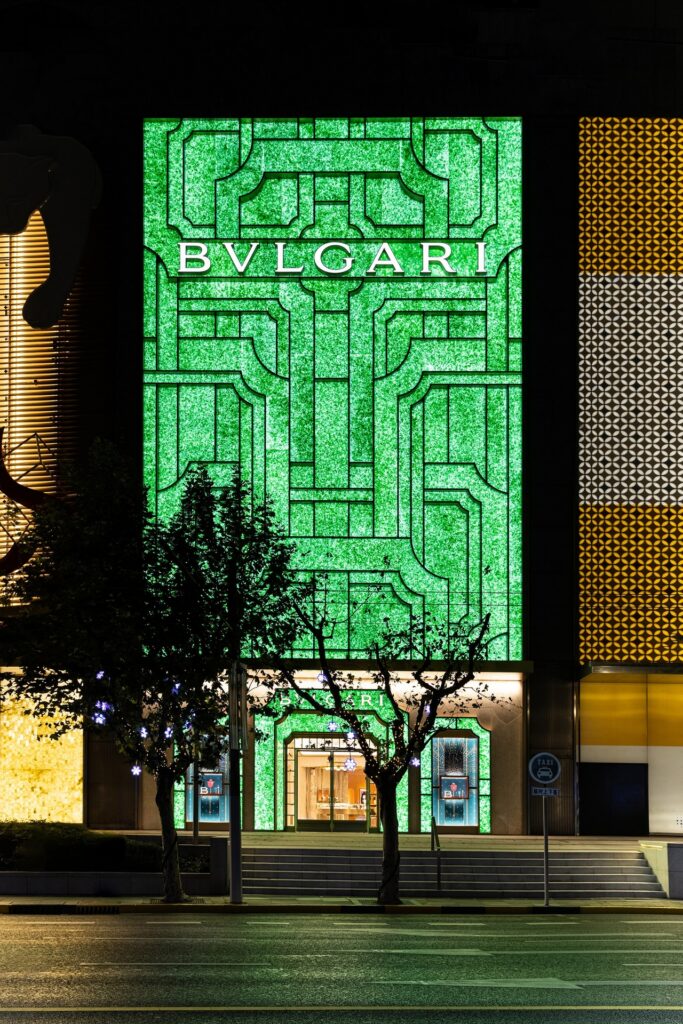 Street view of Jade-inspired façade