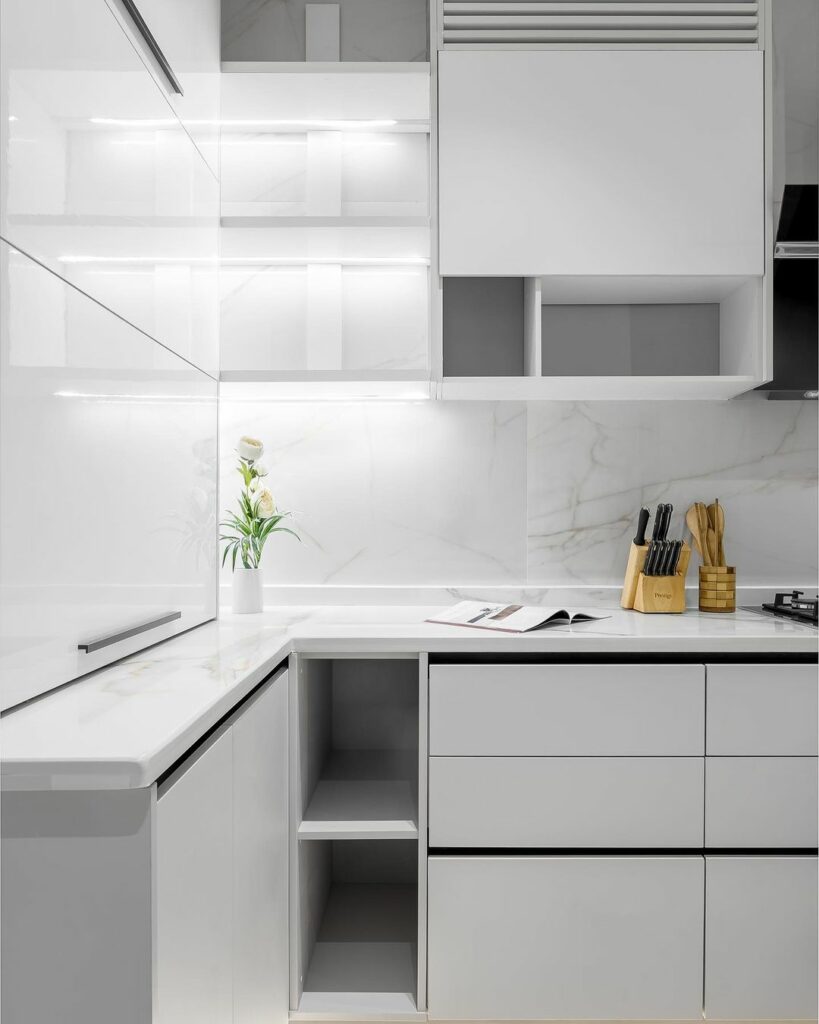 Timeless Monochrome Kitchen by Ghurayb Atelier and Interiors