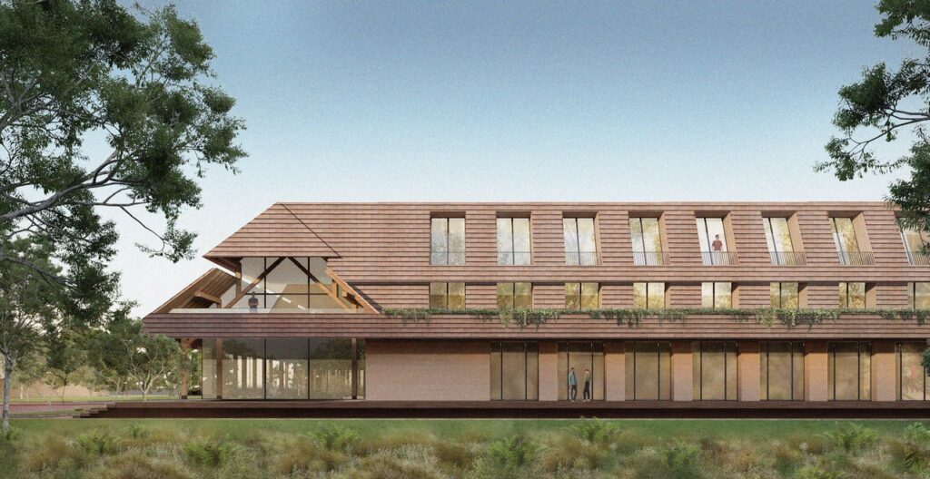 3D view of proposed art guesthouse for Studio Contra's Winning Design for Edo Museum of West African Art