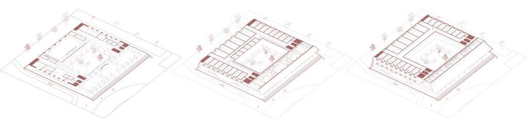 Schematic floor plans of proposed art guesthouse for Studio Contra's Winning Design for Edo Museum of West African Art