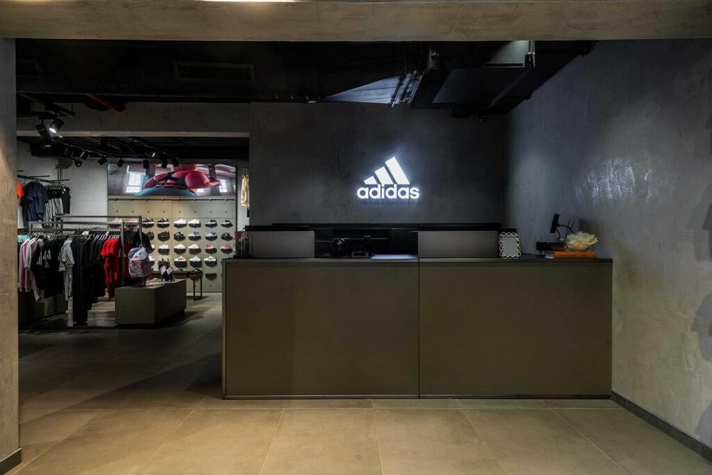 Cash point at Adidas flagship store by Teal harmony designs