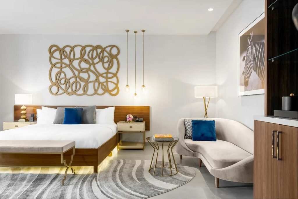 A bedroom suite in the luxury Art Hotel in Lagos Nigeria.