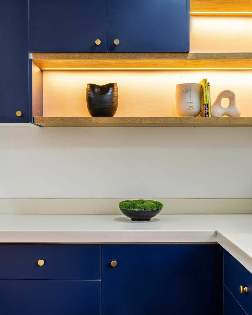 Close up of cabinetry in Mid-Century modern Kitchen by Oak & Teak