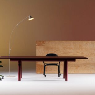 Fuld Nesting Chair paired with table