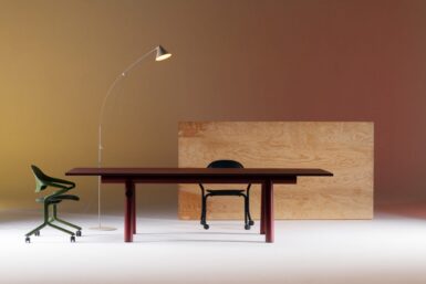 Fuld Nesting Chair paired with table