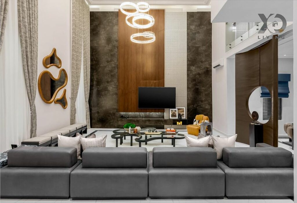 View of the living area in Contemporary home interior design