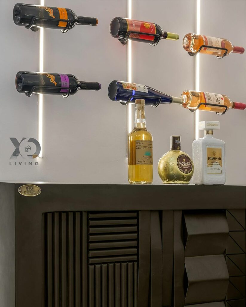 Wine storage in bar in Contemporary home interior design