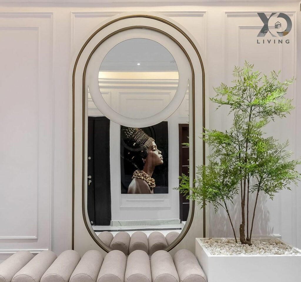 Mirror in Anteroom in Contemporary home interior design