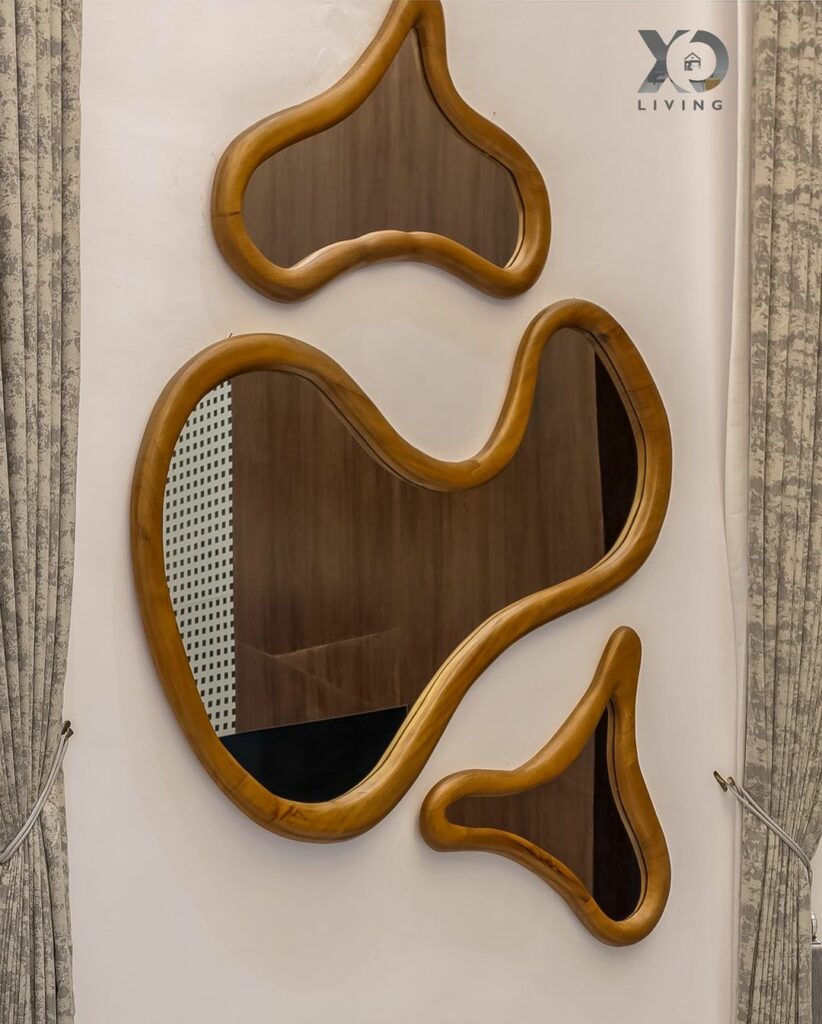 amorphous mirror in Contemporary home interior design