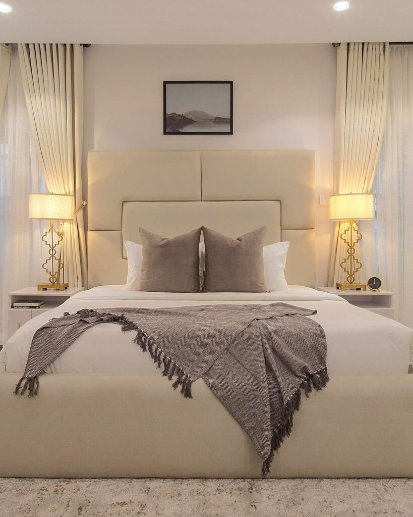 Cozy master bedroom design by Olivehaus Interiors