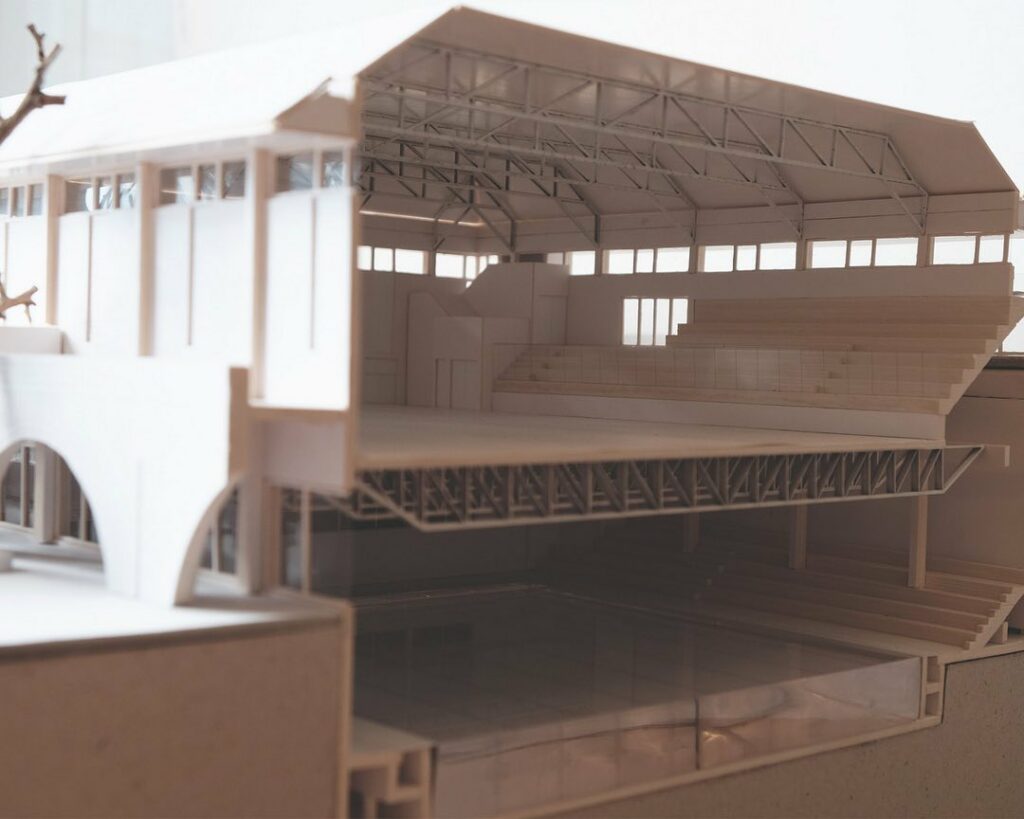 Scaled down model of St. Cyprian School Multipurpose Hall & Aquatic Centre,