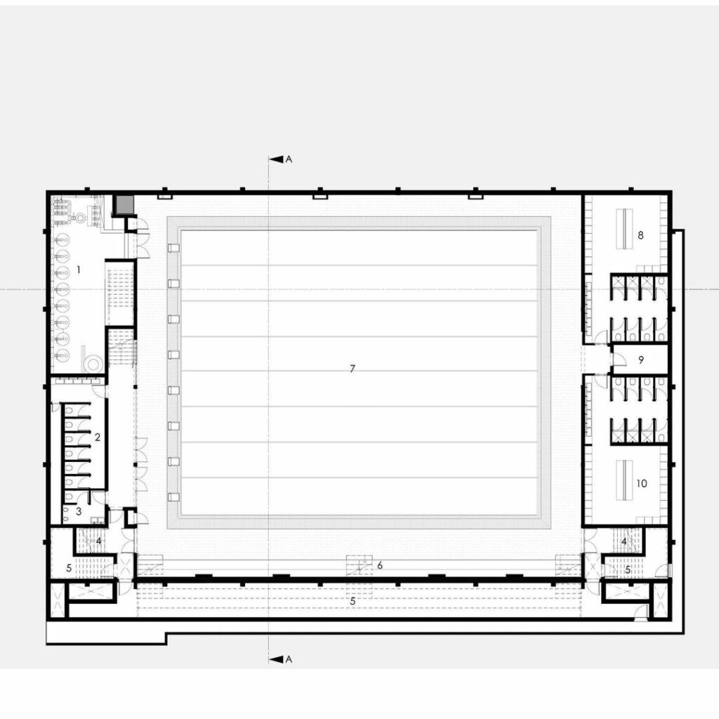 Floor plan of St. Cyprian School Multipurpose Hall & Aquatic Centre, designed by MEYER & ASSOCIATES