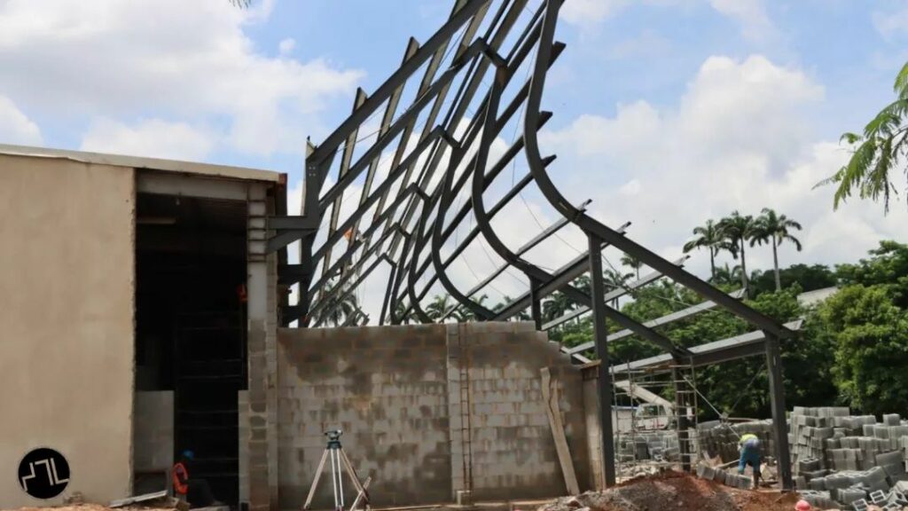 View of steel works at Construction of Transcorp Hilton Event Centre by HTL Africa