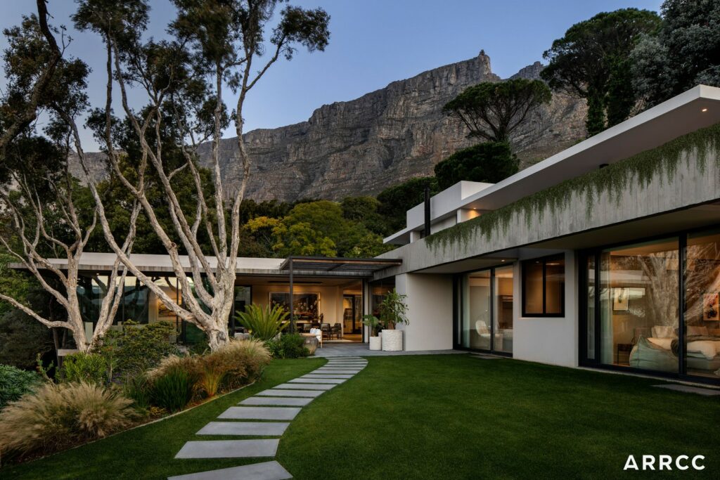 Outdoor of luxury villa in Capetown with urban resort aesthetic by ARRCC.