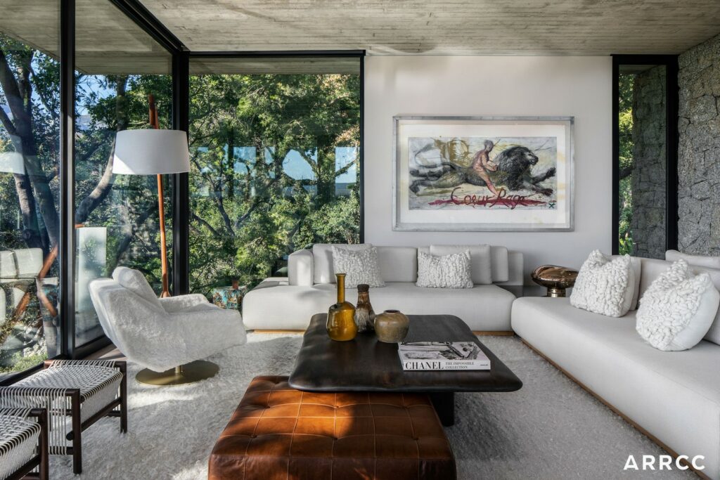 A living room area in Glen Villa - a Luxury villa in Capetown by ARRCC.