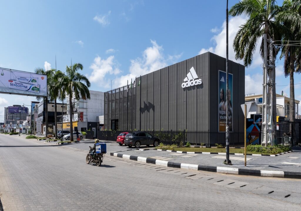 Street view of Adidas flagship store by Oshinowo Studios