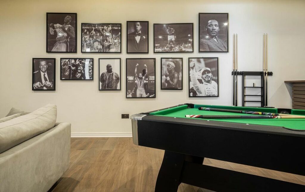 framed pictures in Functional Modern Man Cave By HOA Interiors
