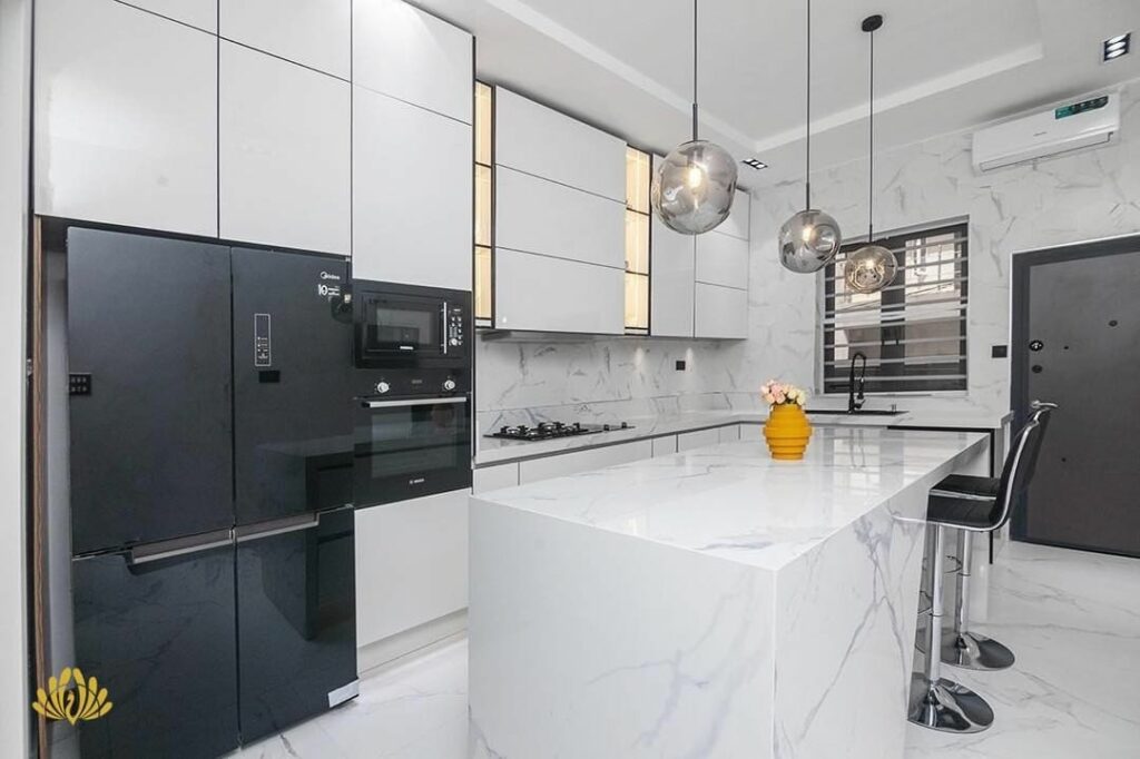 View of All-White Kitchen By Rome Signature