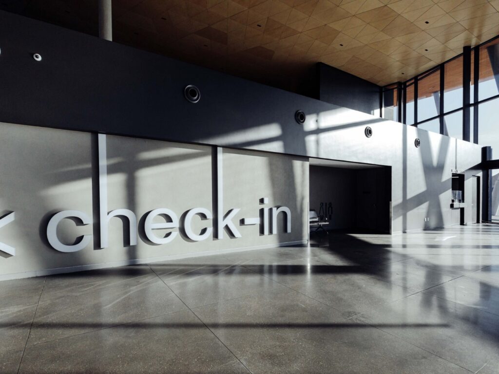 Check-in area in Nelson Mandela Cruise Terminal by Elphick Proome Architecture