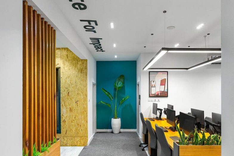 Pool office in Open Concept Office Space for Inpath Technologies By DHK Designs