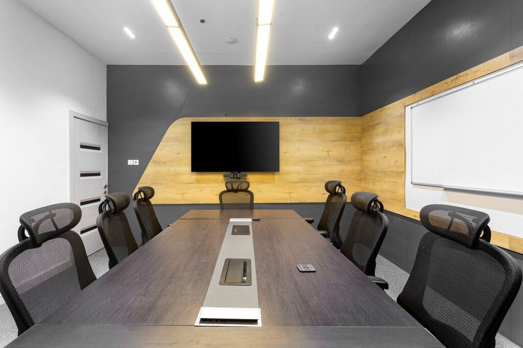 Board room in Open Concept Office Space for Inpath Technologies By DHK Designs