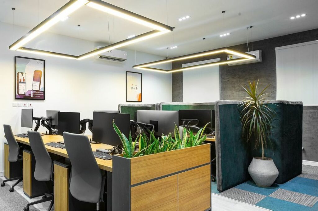 Pool desk in Open Concept Office Space for Inpath Technologies By DHK Designs