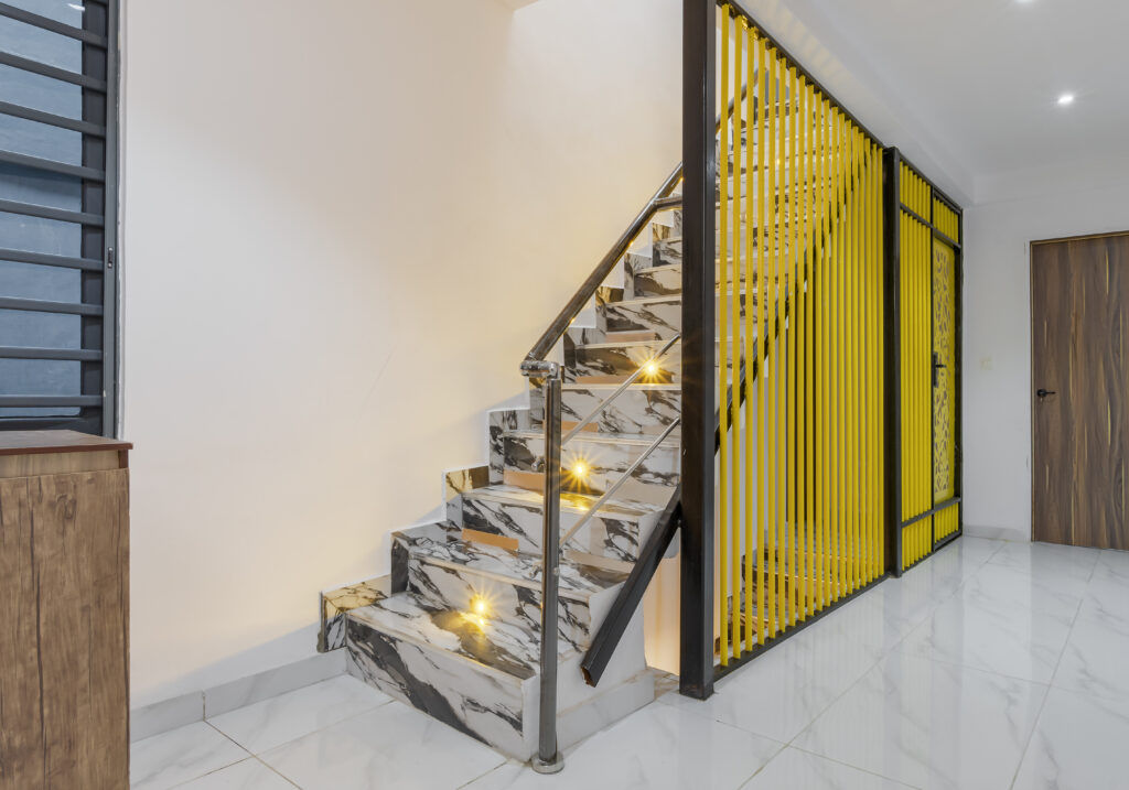 Stairhall in 4-Bedroom Row Houses In Lagos By Inkline Design Studio