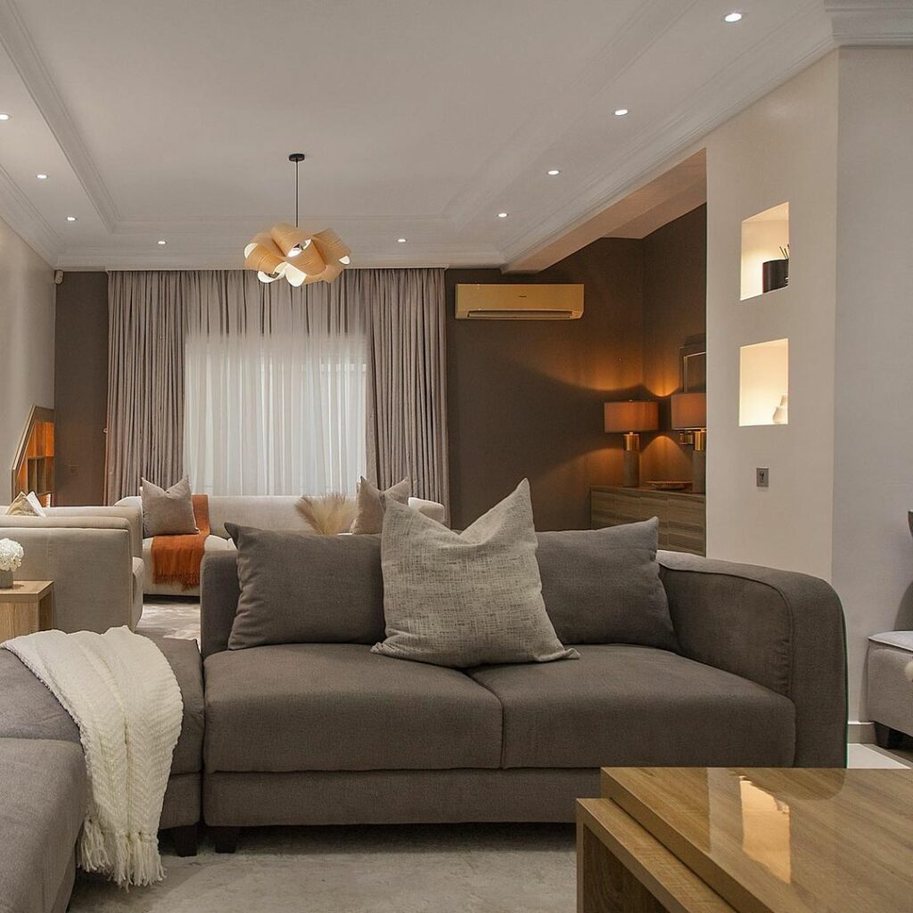 Neutral Living Room With A Secondary Seating Area