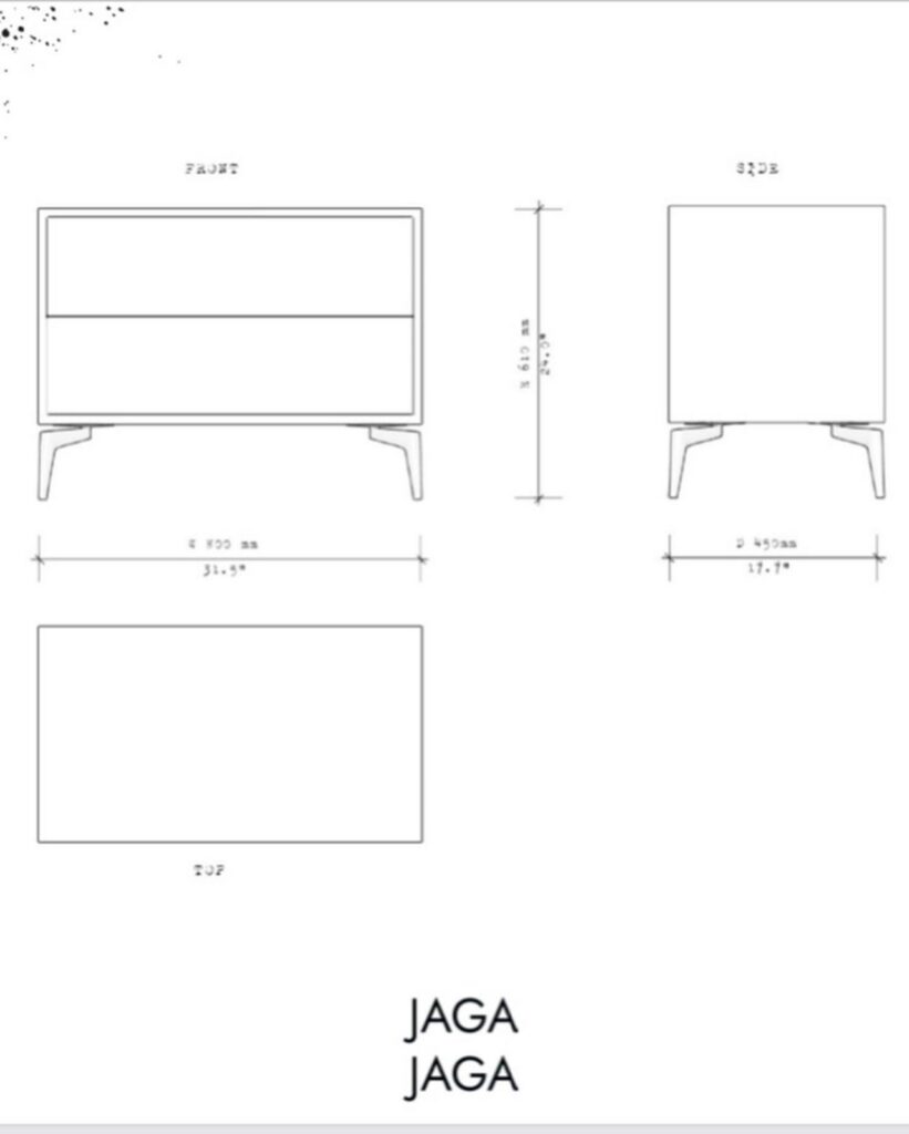Orthographic views of An Artsy Nightstand for S.EA Homes