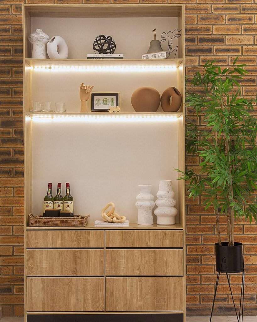Storage shelf in Neutral Living Area By Lujo Living