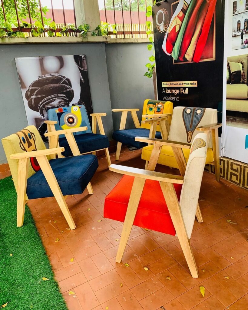 Varieties of Ogene - an afrocentric Wooden Accent chair by Woodsworth