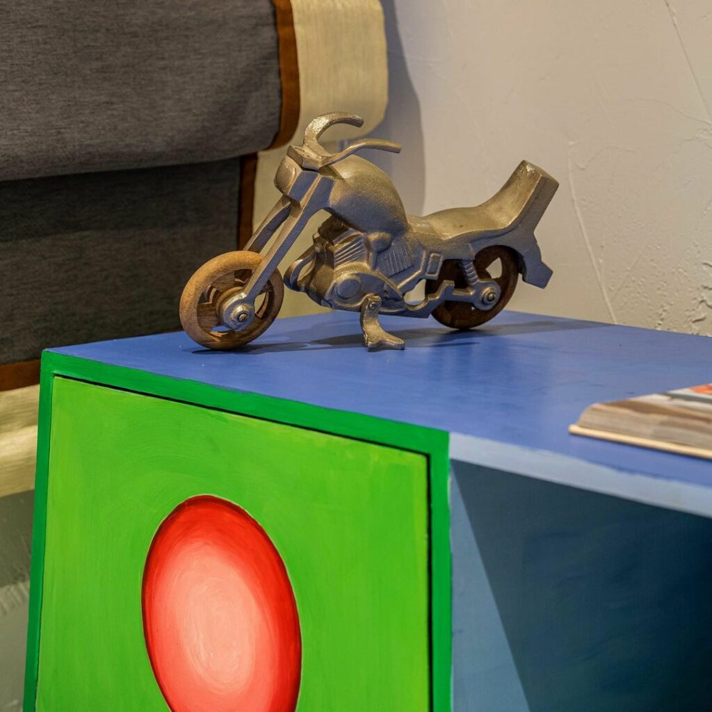 Model of a motorcycle for decor on a nightstand