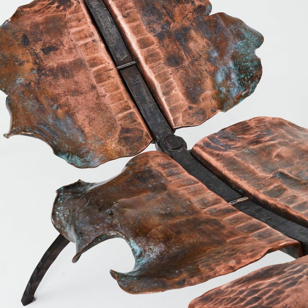 Close up of Sculptural Chaise Lounge - The firebird Chaise by Conrad Hicks