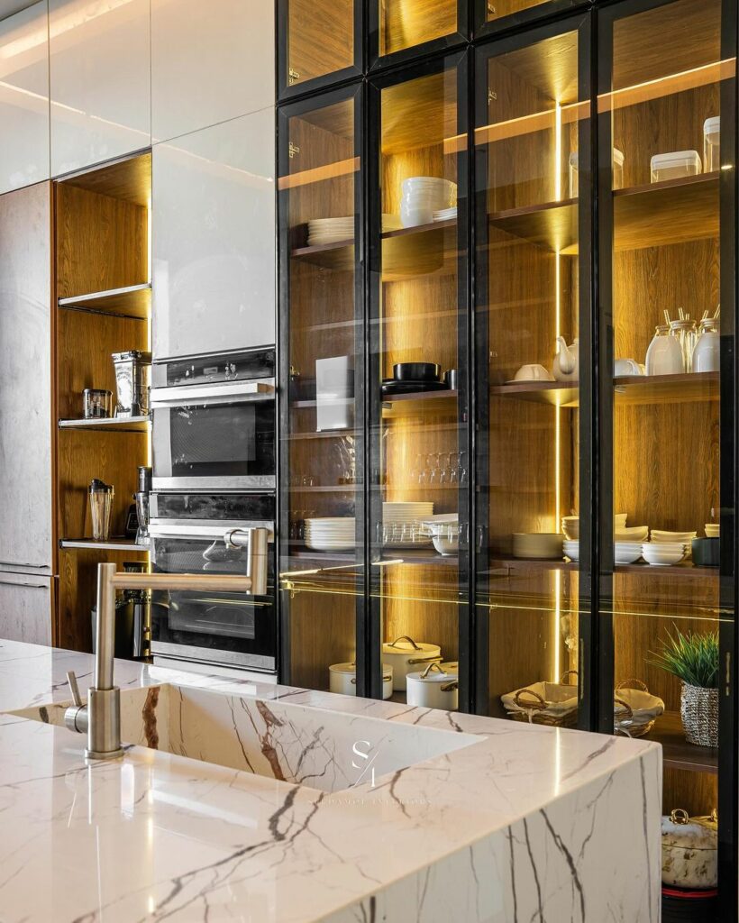 Sleek Modern Kitchen By Serdamol Interiors.