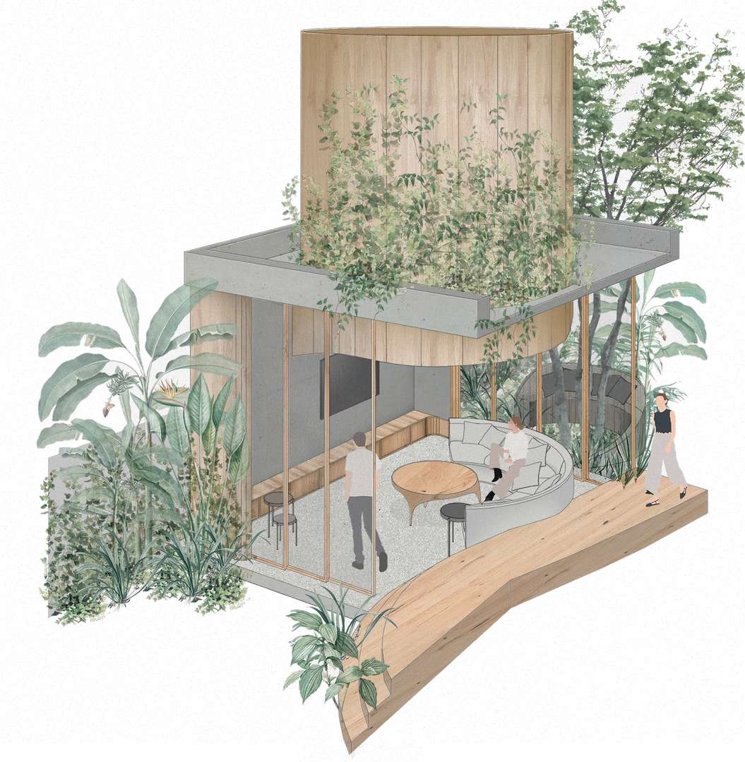 Bosque House Grizzo Studio Living Room Drawing