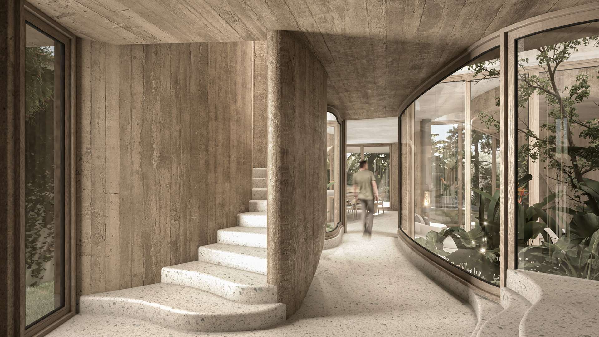 Bosque House Grizzo Studio Corridor Render
