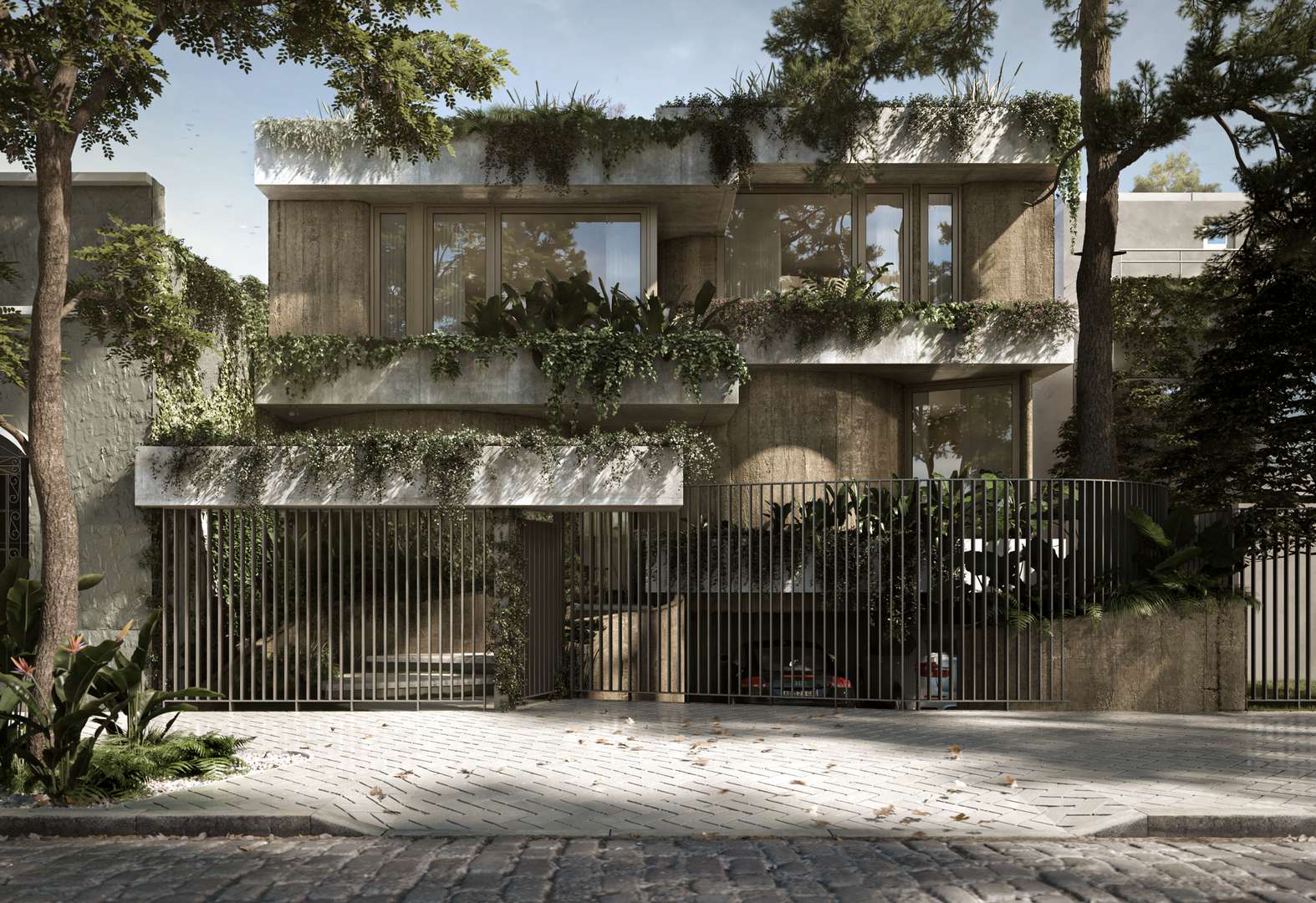Bosque House Grizzo Studio Street View Render