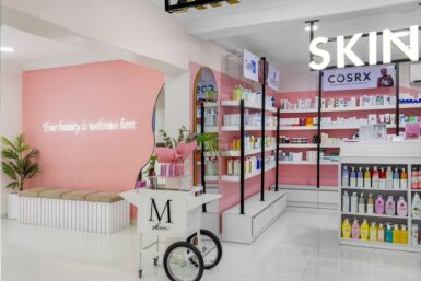 Pink-Themed Store Interior Design by Icora Interiors product display.