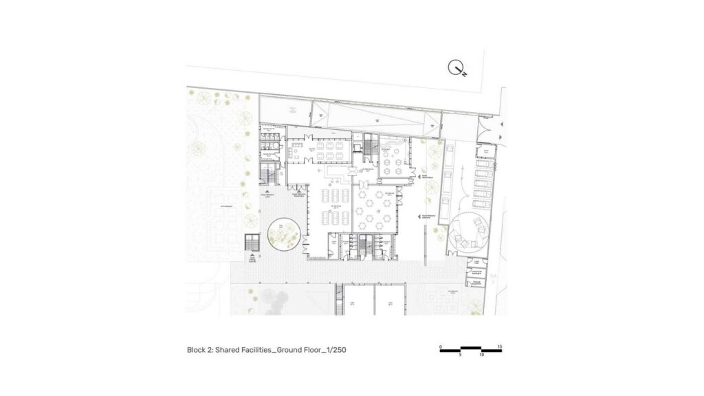 Ground floor plan of Jacques Majorelle School by Zarchitecture Studio