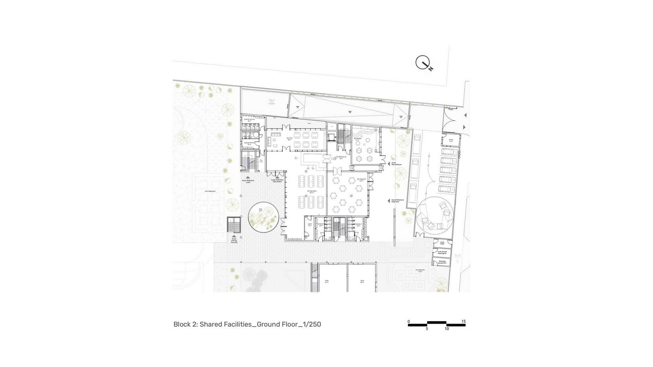 Ground floor plan of Jacques Majorelle School by Zarchitecture Studio