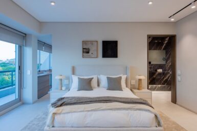 Chic Ensuite Bedroom by Steel and Bone Showcases Minimalist Aesthetics